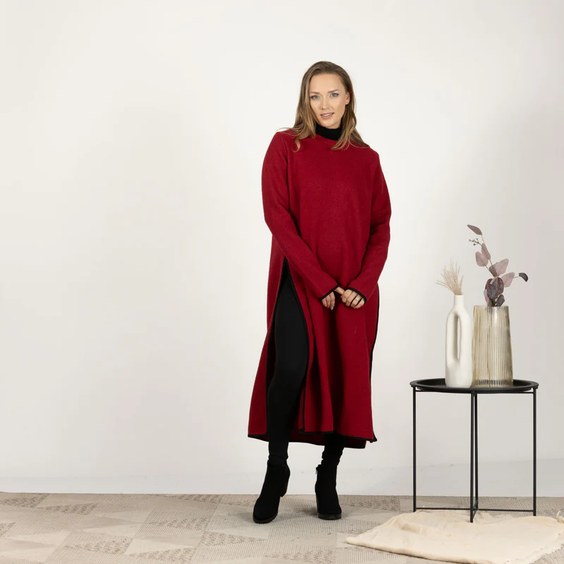 Tailored wool dress for winter