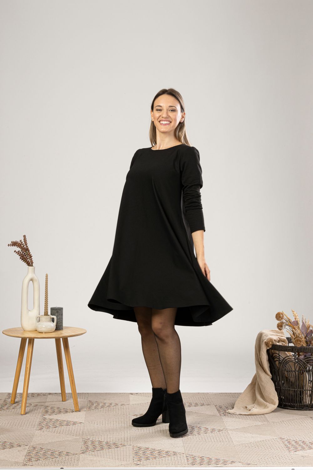 Classic knee-length winter dress