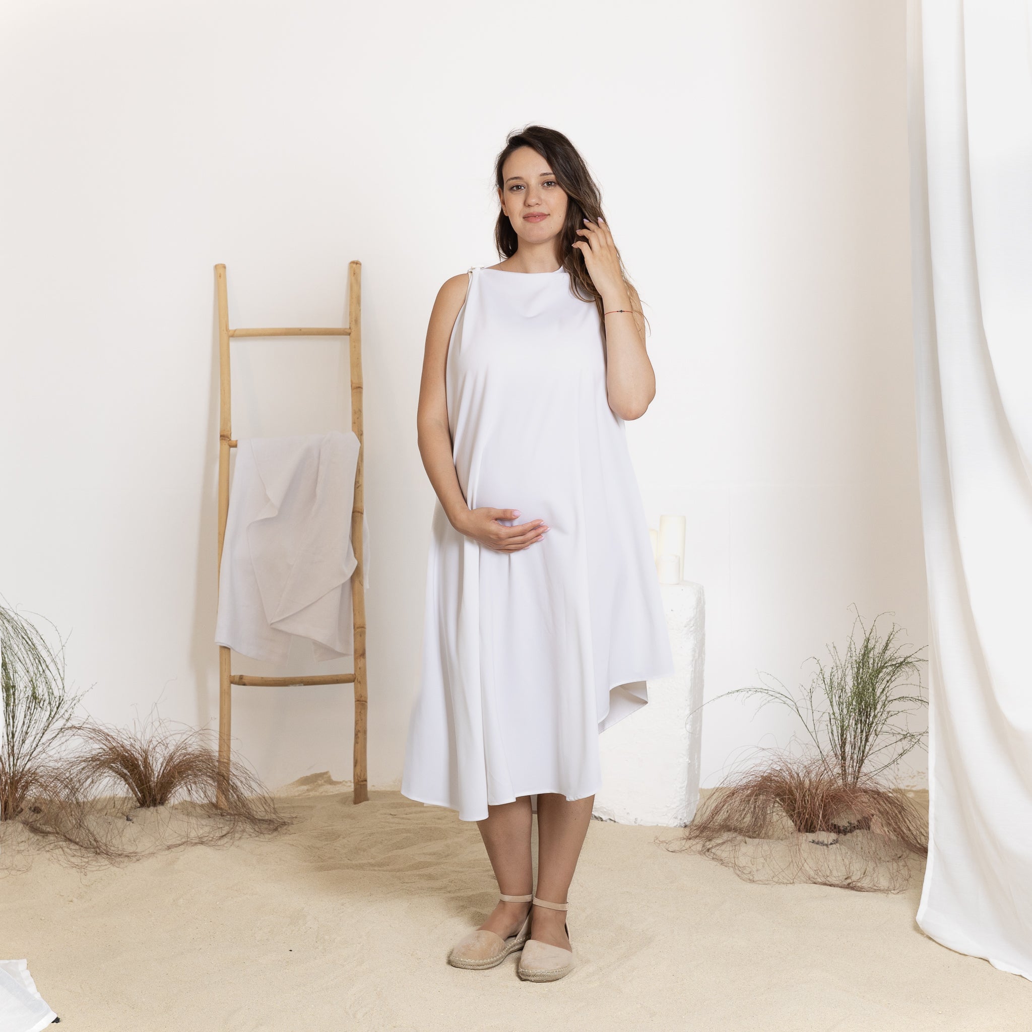 Front view of asymmetric dress