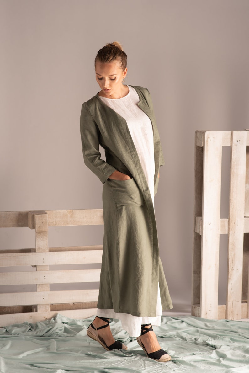 Open front linen cardigan - from NikkaPlace | Effortless fashion for easy living