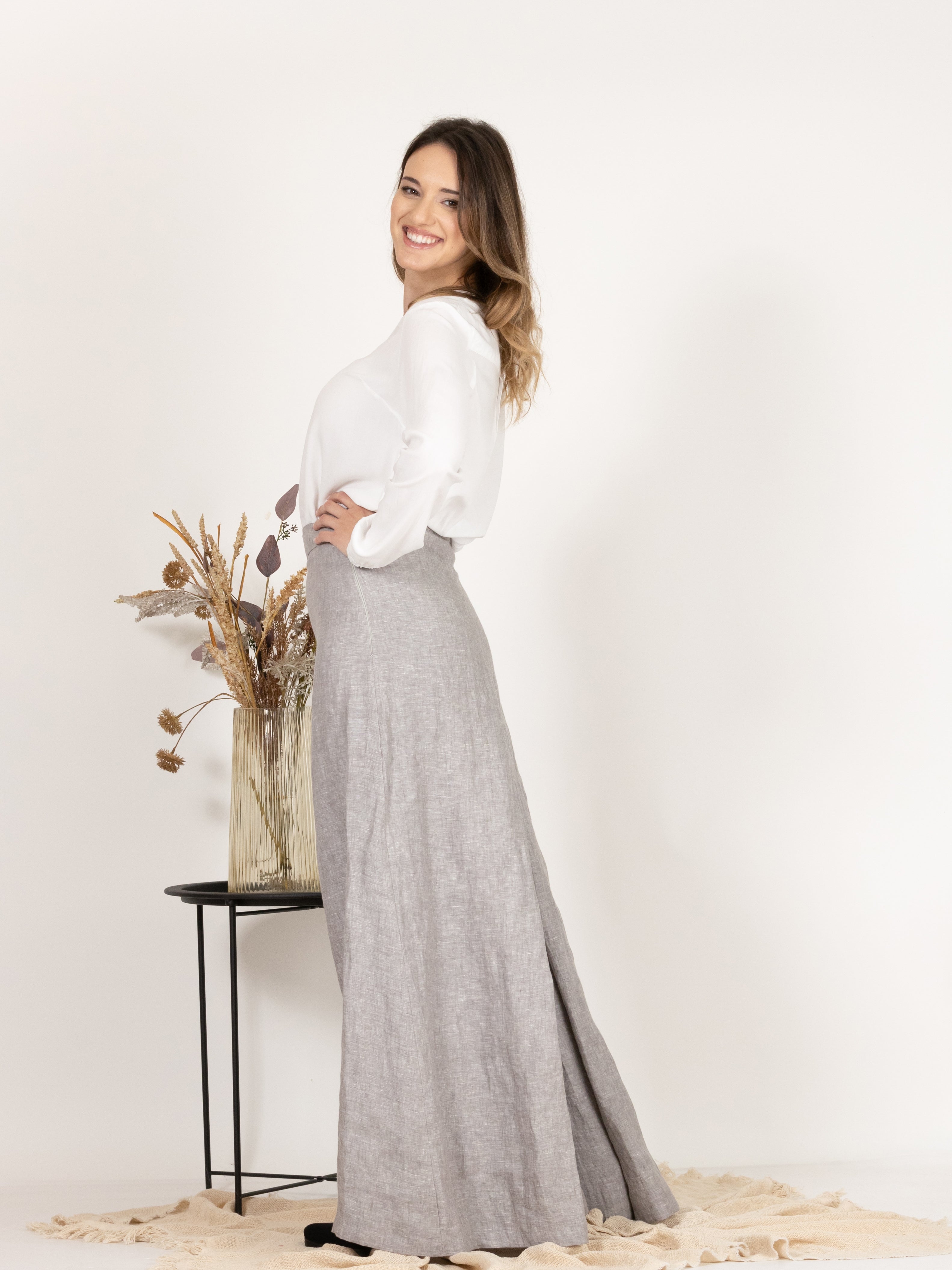 Gray Melange Linen Pants - from Nikka Place | Effortless fashion for easy living