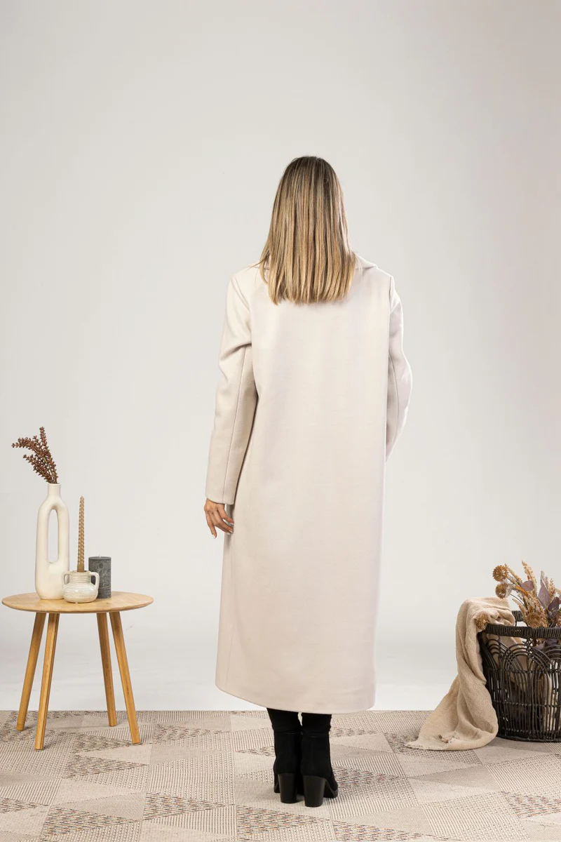 Back view of  Long Wool Coat

