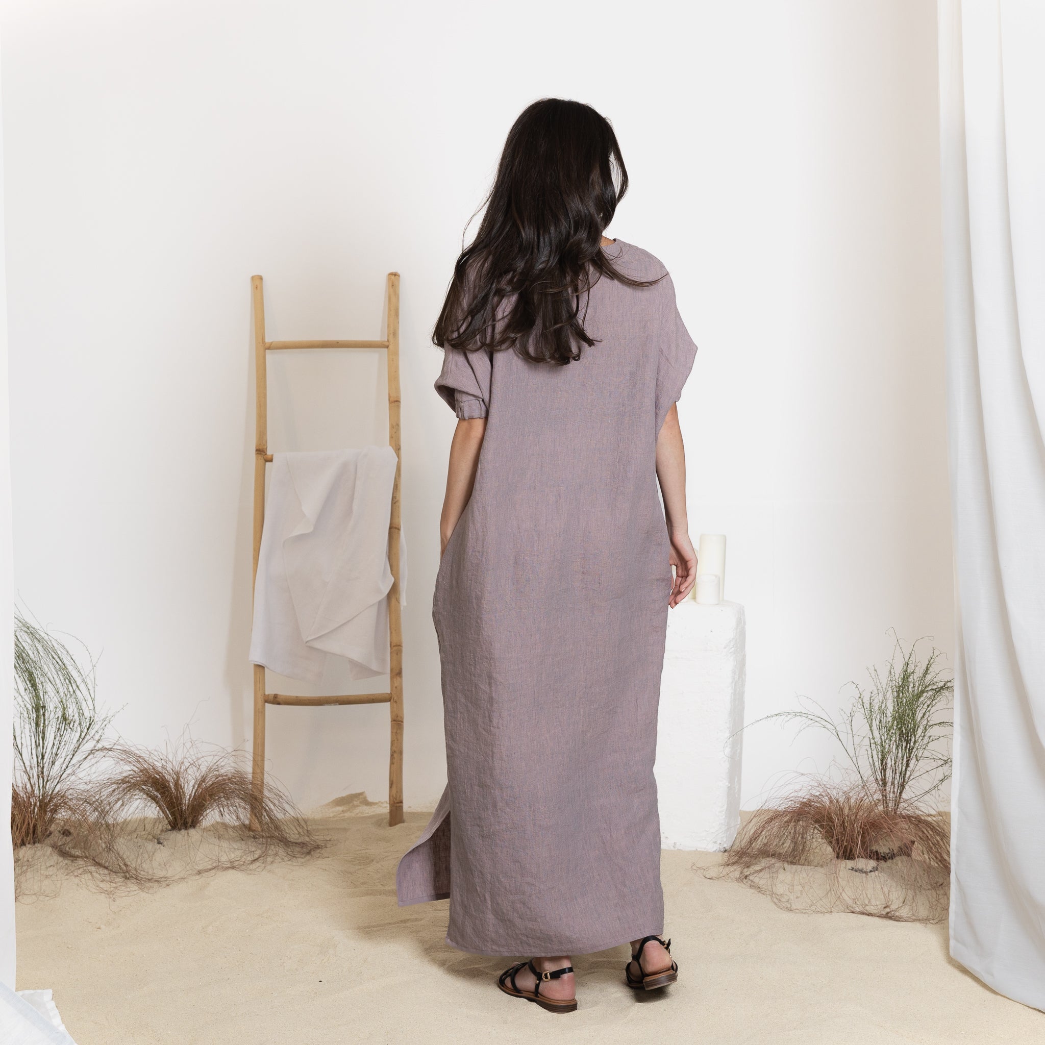 Back View of Maxi Linen Dress