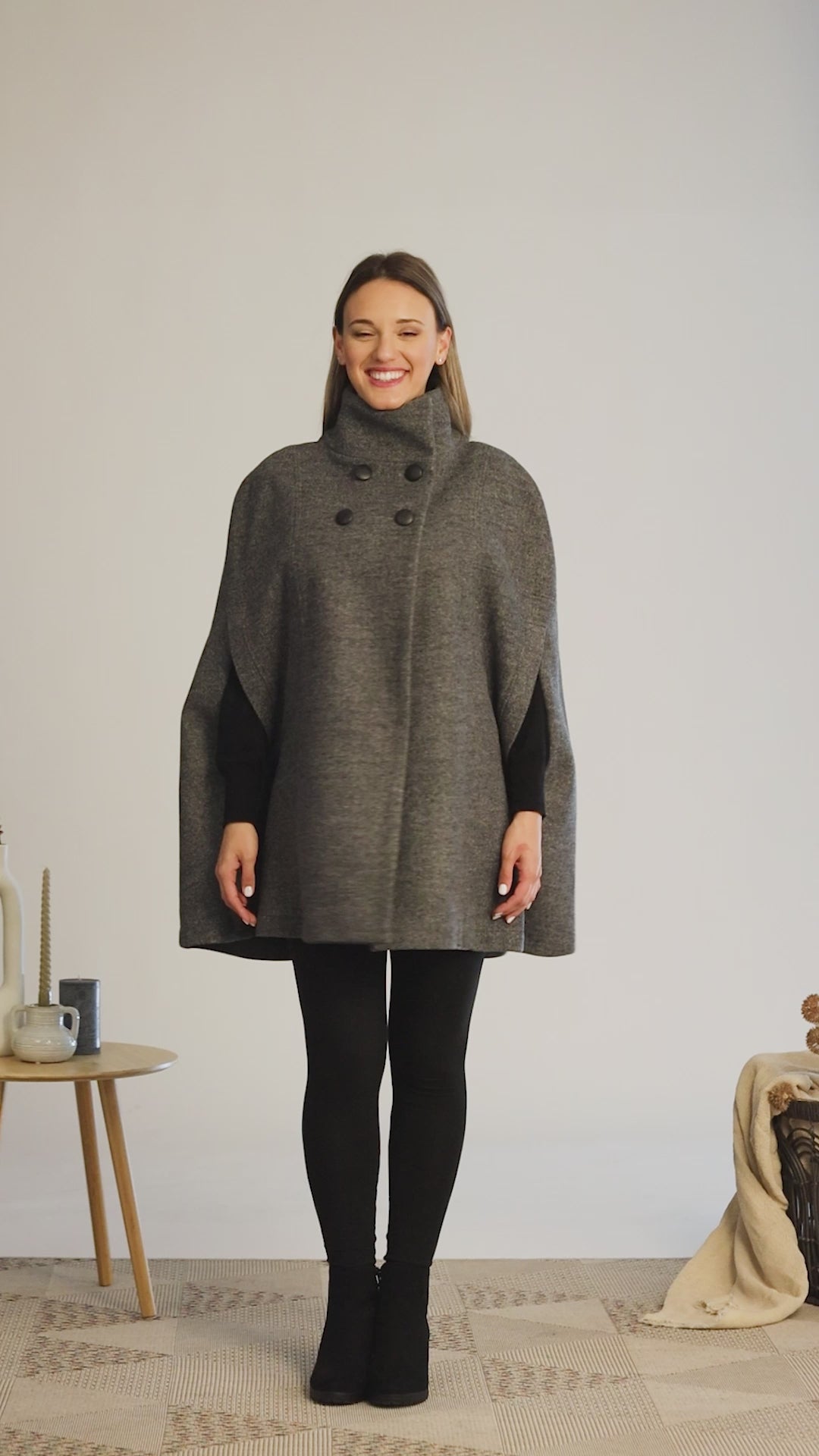 Complete design of elegant cape coat