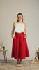 Complete design of Red Midi Flared Circle Skirt