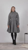 Full view of Gray A-line Buttoned Winter Coat