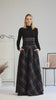 Complete design of Dark Gray Winter Wool Maxi Skirt with button details