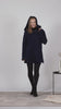 Complete design of Dark blue hooded wool cardigan