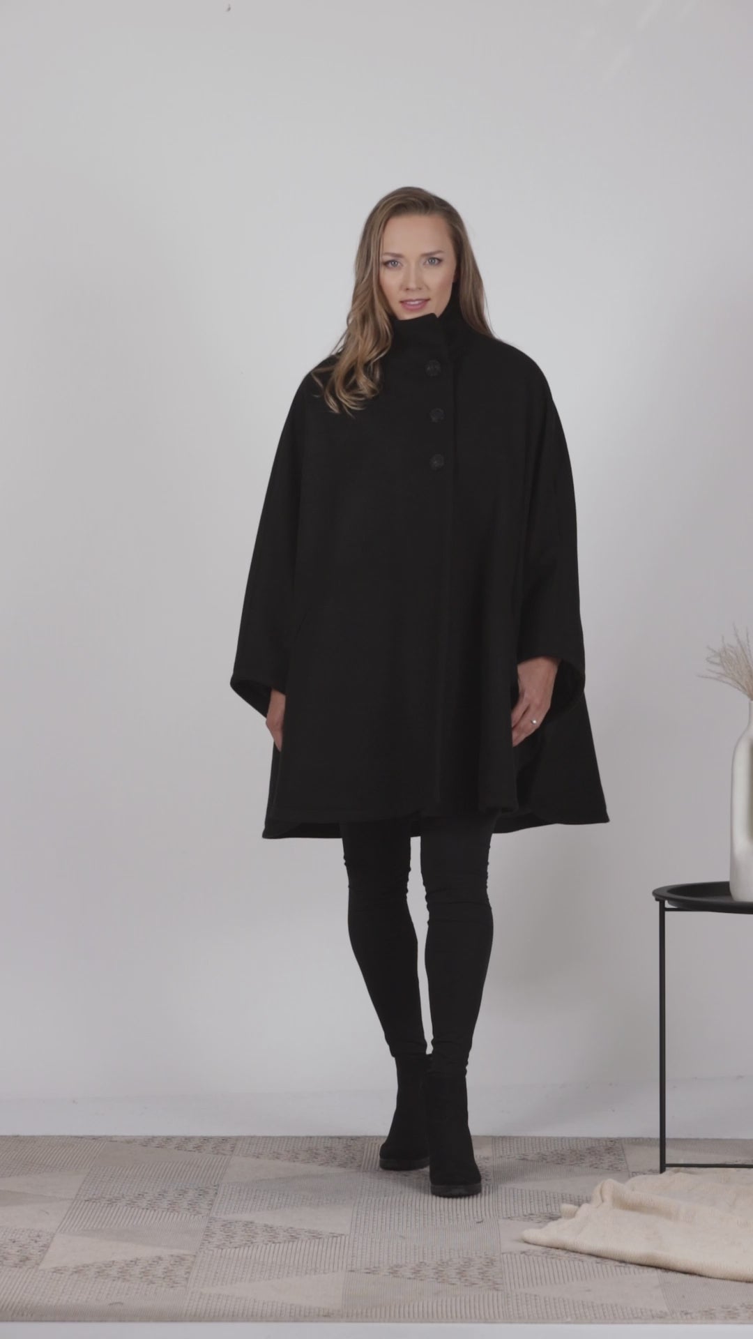 Full view of view of Wool Poncho Coat 