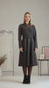View of Dark gray wool dress with belt