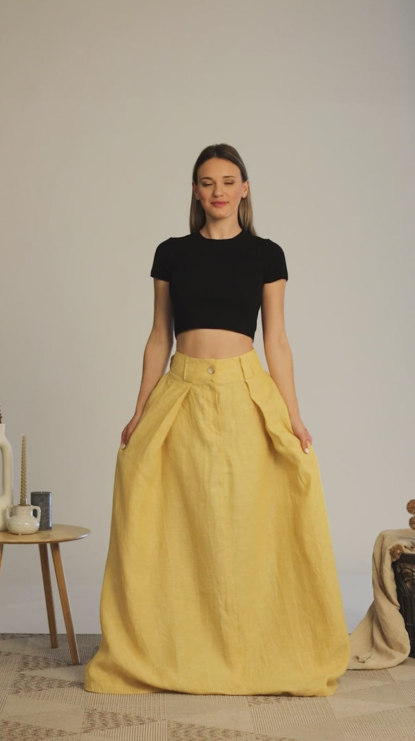 Full view of Elegant Minimalist Long Bohemian Skirt
