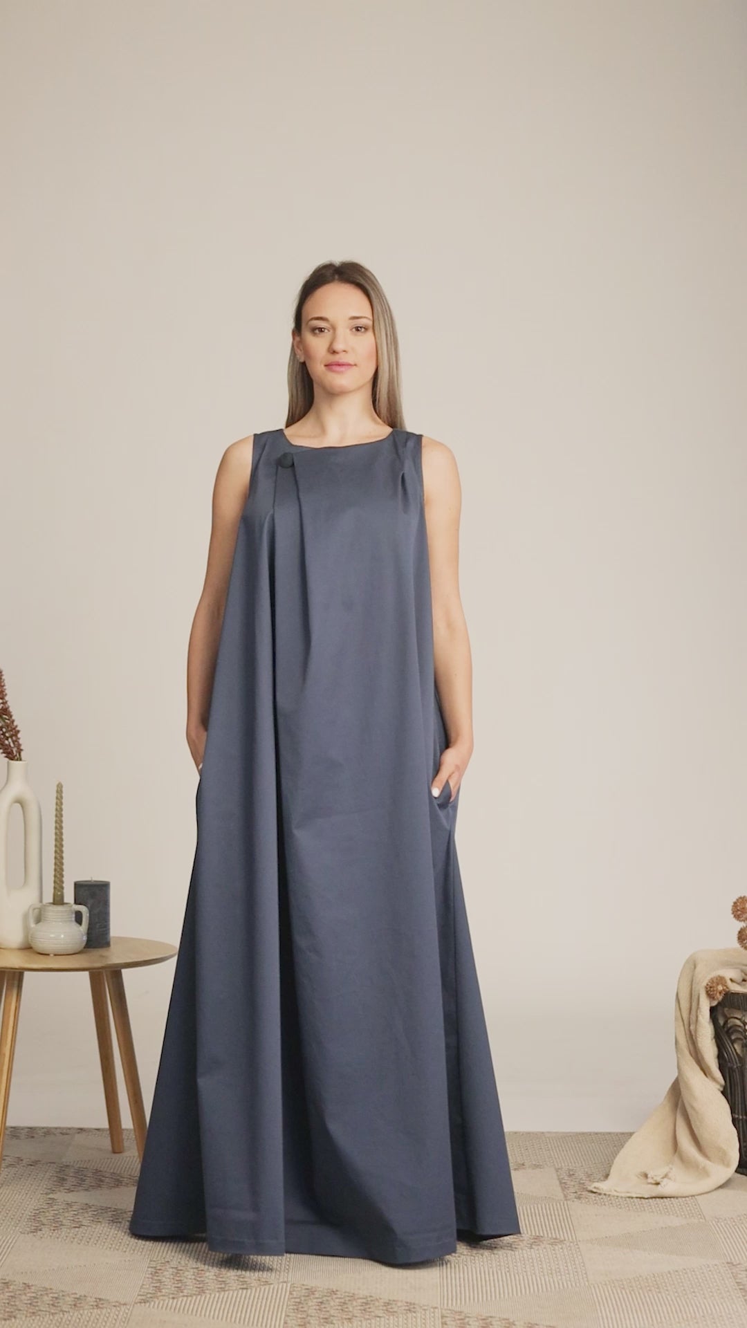 Complete design of Elegant Trapeze Maxi Summer Dress