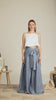Complete design of Blue Melange Wide Leg Linen Pants