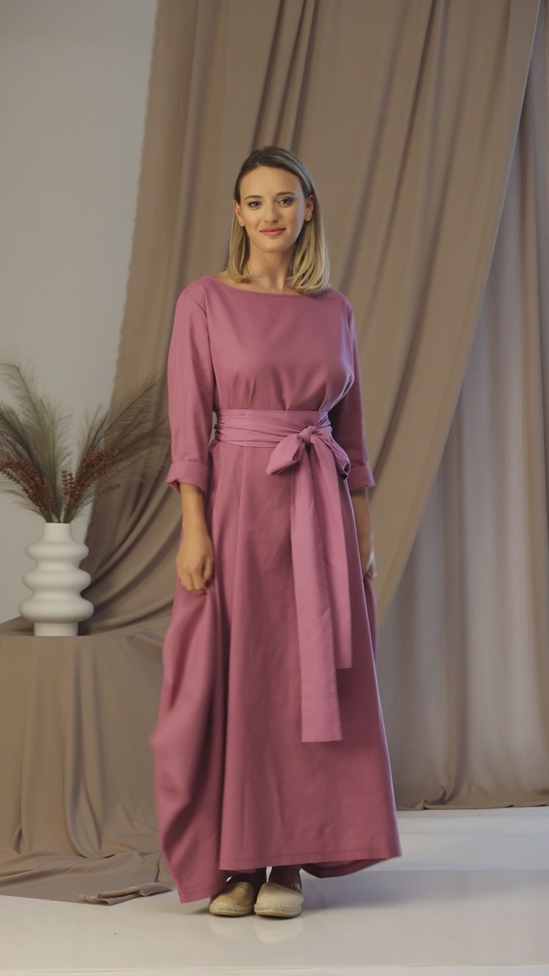 Complete design of Oversized Linen Maxi Dress