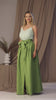 Full view of Elegant High Waist Linen Skirt with sewed in belt 
