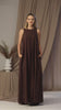 Loose Linen Maxi Dress in a beautiful brown color