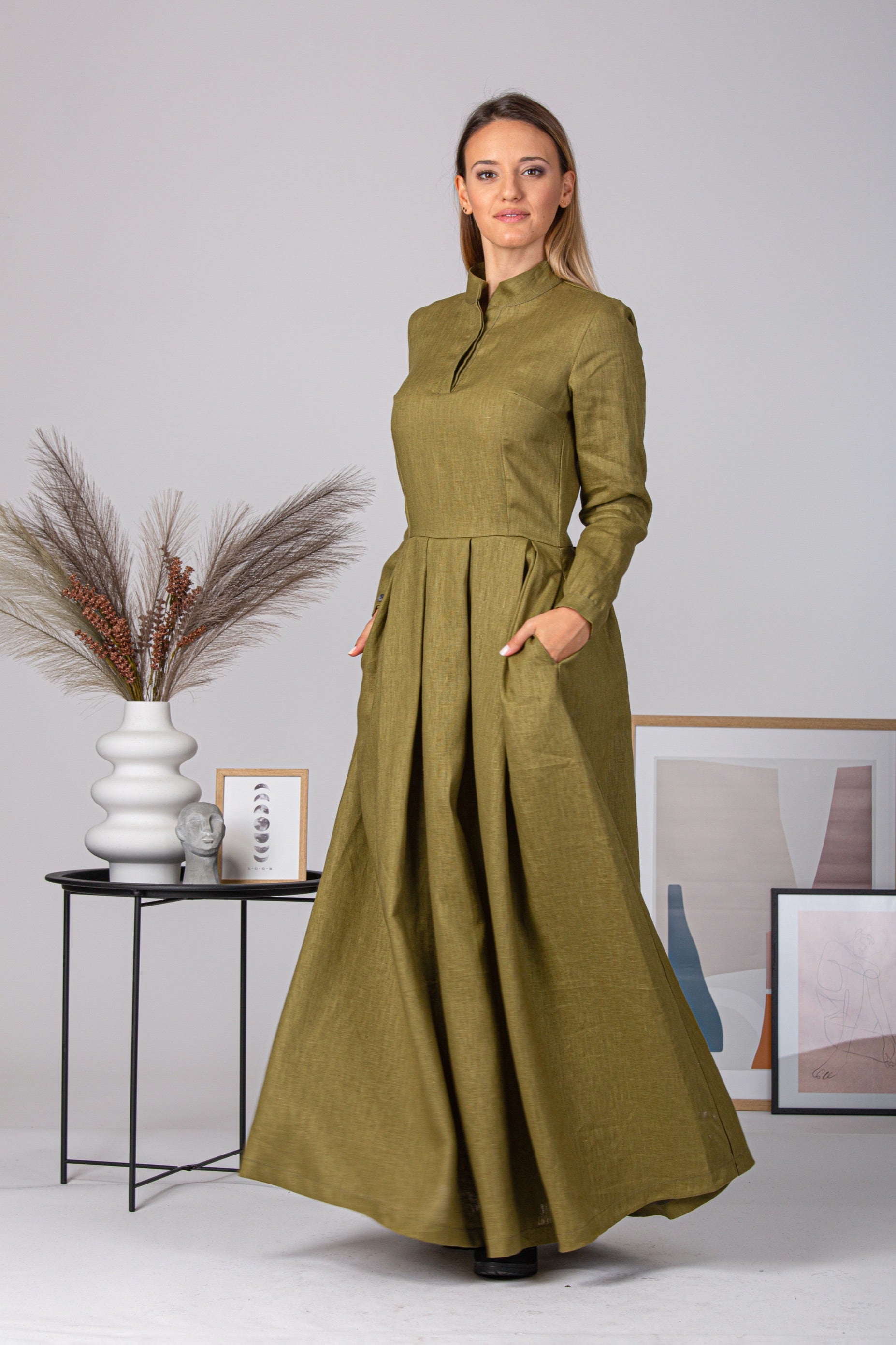 Linen Prairie Maxi Dress for summer events - from NikkaPlace | Effortless fashion for easy living